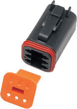6-WIRE BLACK DEUTSCH PLUG & WDGLCK HD# 72116-94BK | DP-6B