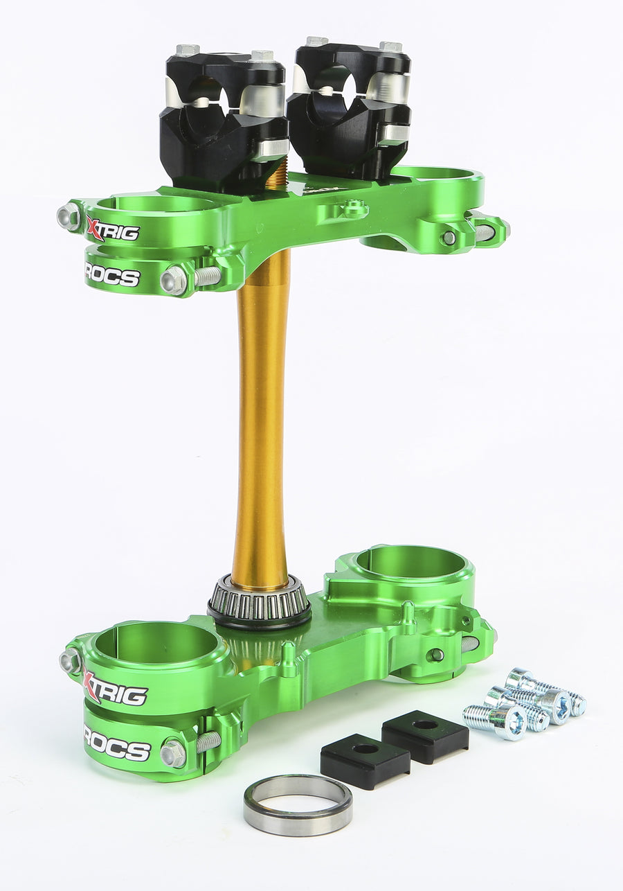 ROCS TECH CLAMP SET GREEN KAWASAKI 23MM | 501330401201