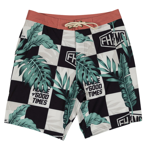 POOLSIDE19 BOARDSHORT B/W