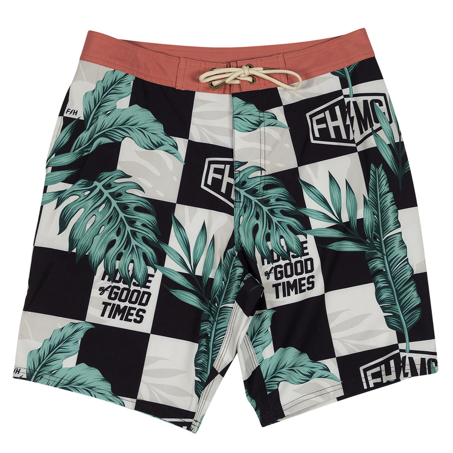 POOLSIDE19 BOARDSHORT B/W