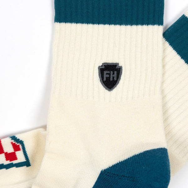 HEROES CREW SOCK WHT/BLU
