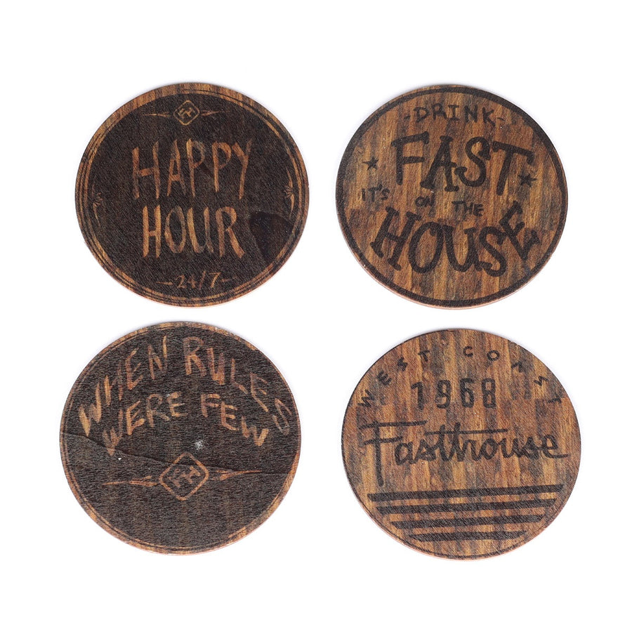 COASTER SET 4PACK DK NAT OS