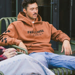 TORN HOODED PULLOVER RUST