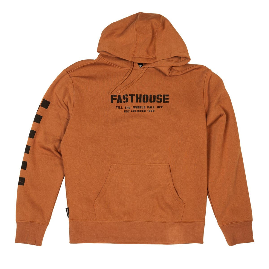 TORN HOODED PULLOVER RUST