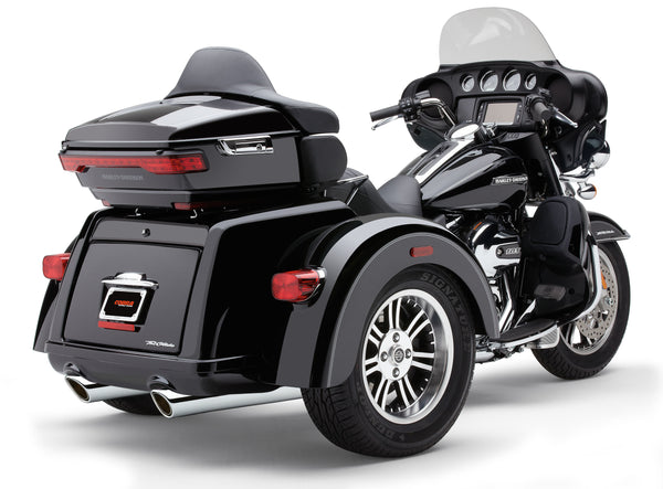 909-TWINS 4" SLIP-ONS CHROME TRI-GLIDE 09-25