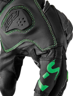 S1 GLOVE BLK/FLO-GREEN LEATHER