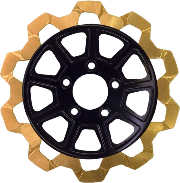 9 SPOKE ROTOR FRONT BLK/SGOLD BOW TIE 11.8" | 4203-1133