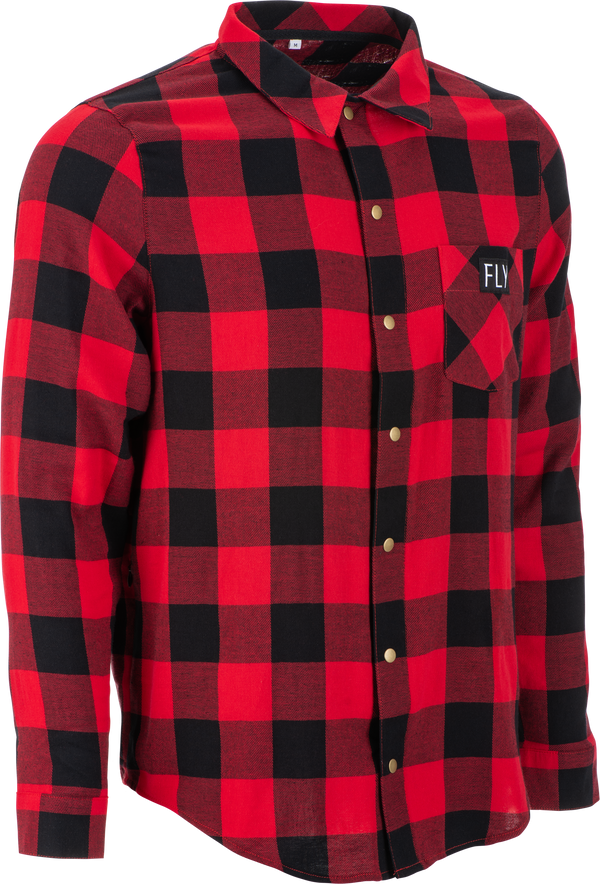 FLY TEK FLANNEL RED/BLACK SM | 354-6392S
