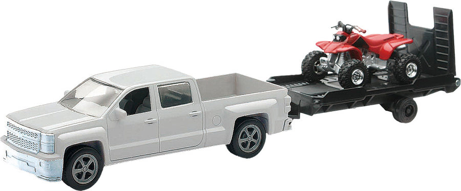REPLICA 1:43 TRUCK/TRAILER/ATV CHEVY WHITE/ATV RED | 19535B