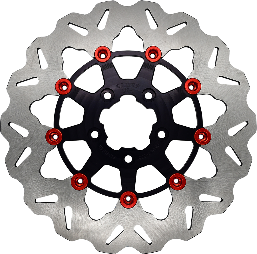 ROTOR 11.5" FLOATING WAVE FR BLACK/RED BUTTONS | DF680CW-B-R