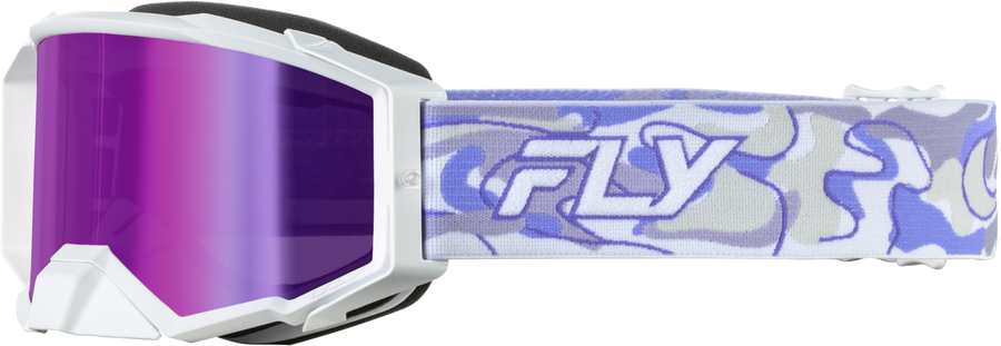 ZONE PRO SWIRL GOGGLE WHT/PUR W/ PURPLE MIRROR/SMOKE LENS