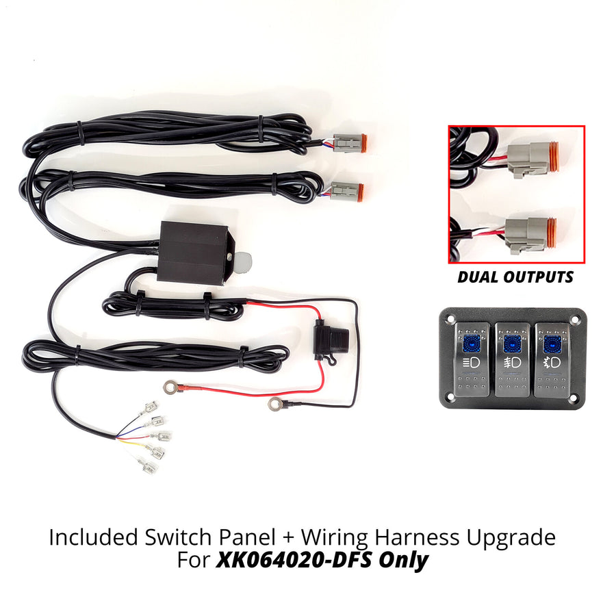 3 SWITCH ROCKER PANEL 3 OUTPUT WIRE STROBE COMBO | XK064-WIRE-3OP