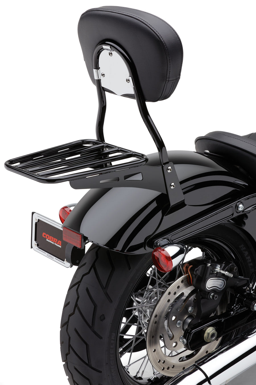 SISSY BAR LUGGAGE RACK TUBE BLACK HON YAM | 02-3500B