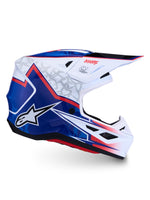 S-M7 BLASTER HELMET ECE06/DOT WHT/BLUE/RED GLOSSY 2X