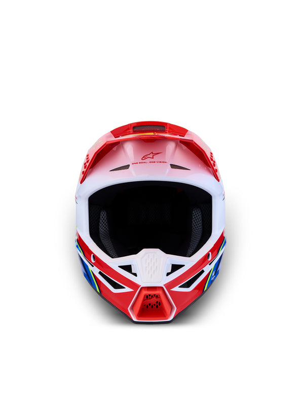 S-M3 FALCON YTH HLMT ECE06/DOT RED FL/WHT/BLUE/YL FL GL YM