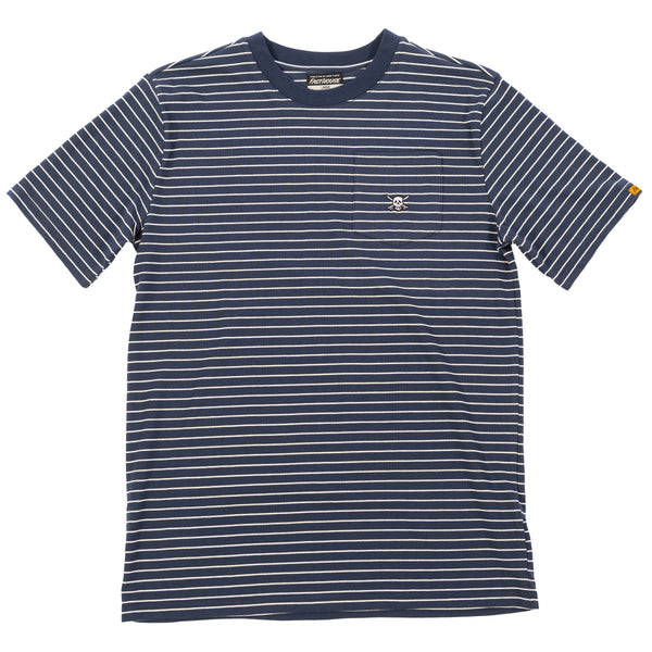 RUFUS STRIPE  TEE NVY/WHT