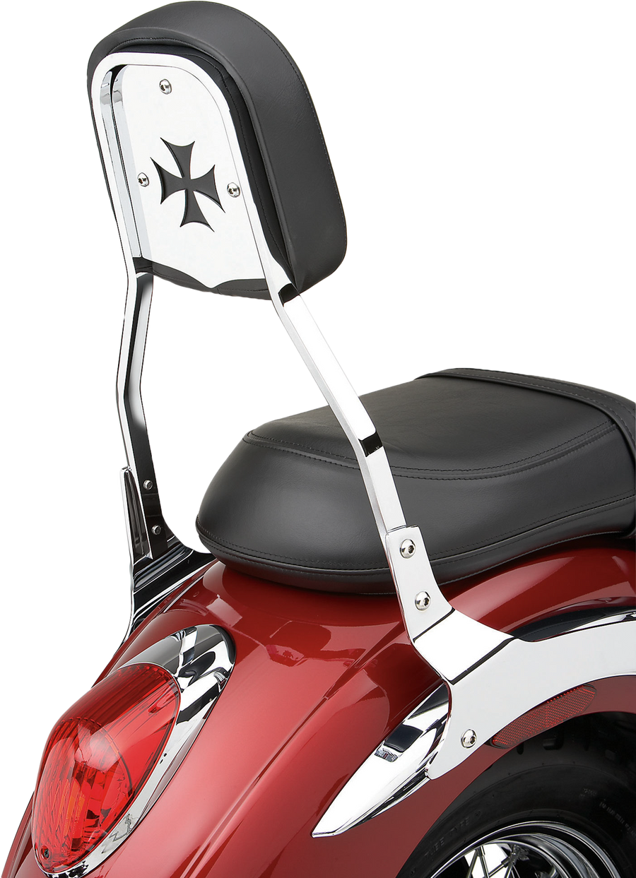 BACKREST INSERT CROSS CHROME FITS STD | 02-5053
