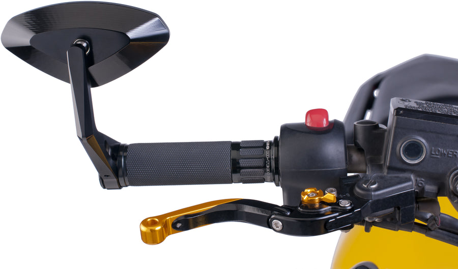 MIRROR HI-TECH BAR-END L/R BLACK | 6994N