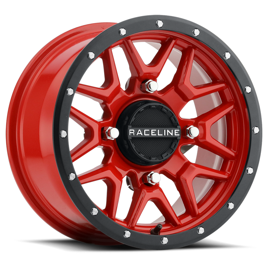 KRANK WHEEL 14X7 4/137 5+2 (+10MM) BLK/RED | A94R-47037+10