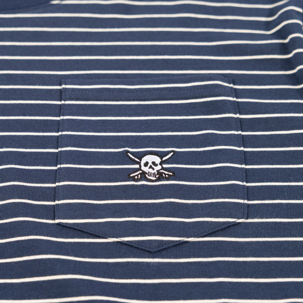 RUFUS STRIPE  TEE NVY/WHT