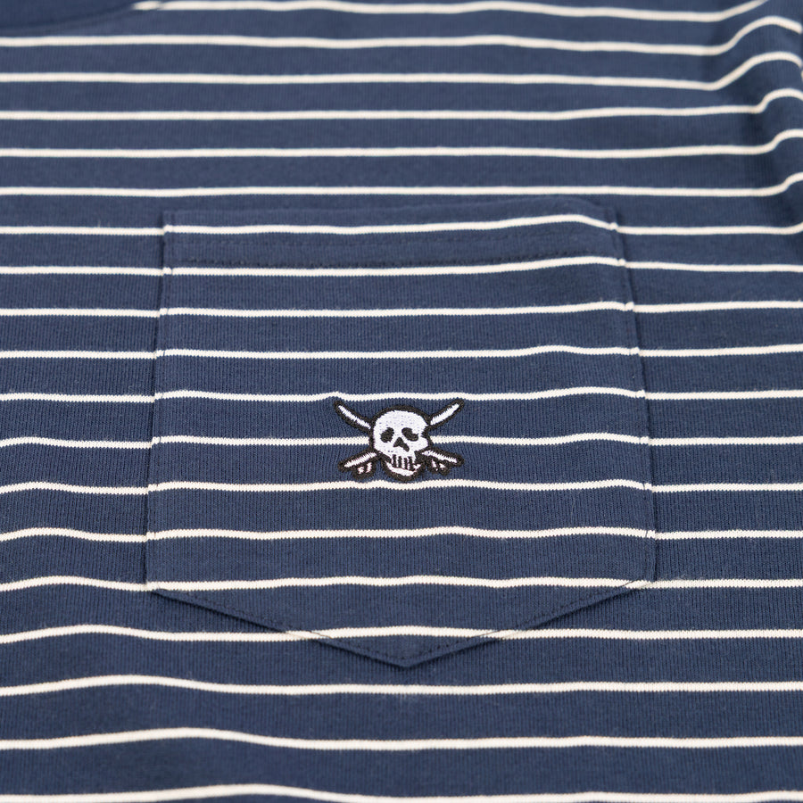 RUFUS STRIPE  TEE NVY/WHT
