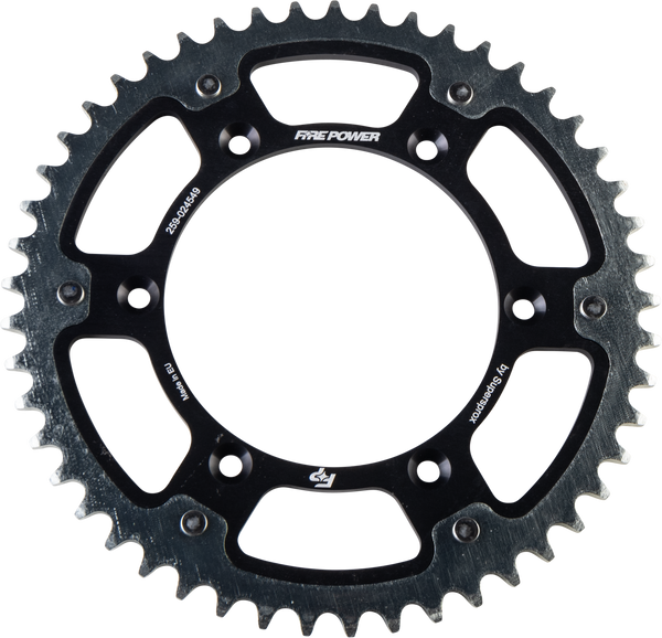 REAR SPROCKET HYBRID 49T BLK/SIL | FPH-245-49-BLK