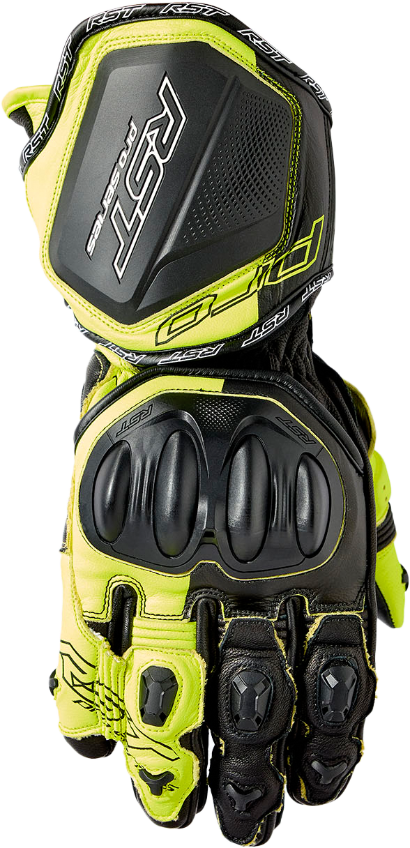 PRO SERIES GP D3O GLOVES BLACK/FLO YELLOW LEATHER