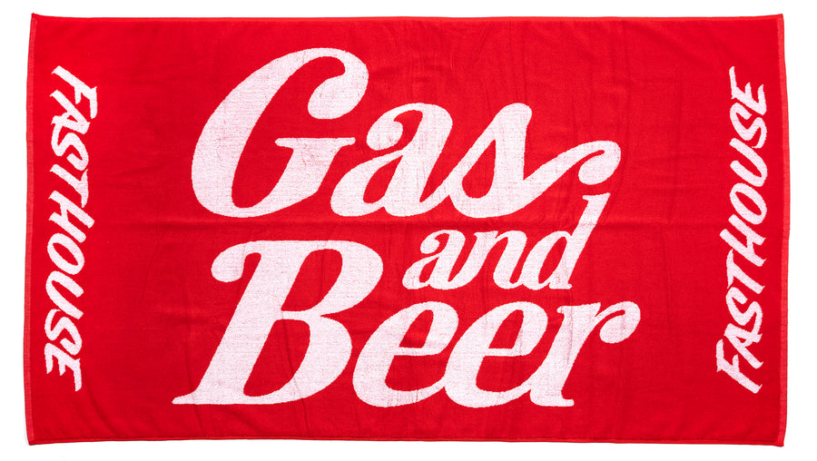 GAS & BEER TOWEL RED