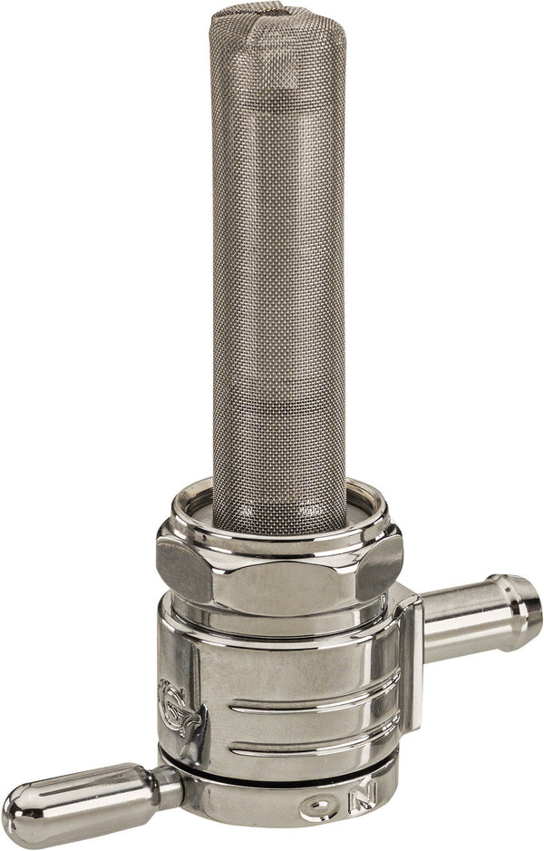 22MM PETCOCK STRAIGHT CHROME 5/16 HOSE