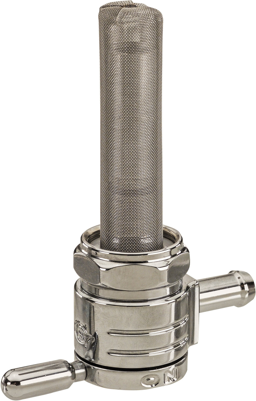 22MM PETCOCK STRAIGHT CHROME 5/16 HOSE