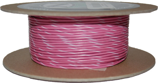 100' SPOOL 20-GAUGE WIRE (PINK/WHITE STRIPE)