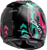YOUTH GM-49Y CHARGE HELMET BLACK/PINK/AQUA YL
