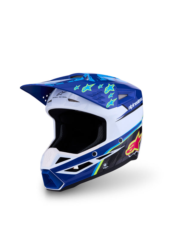 S-M3 FALCON YTH HLMT ECE06/DOT BLU/WH/BLK/PINK FL/YL FL GL