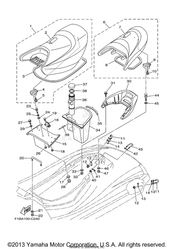 COVER, SEAT 2 (CARBON SILVER) | F1B-U372B-80-00