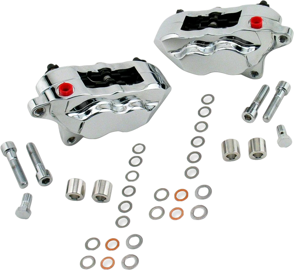 4 PIST FRONT DUAL CALIPER KIT CHROME 00-UP W/ 11.5" ROTOR