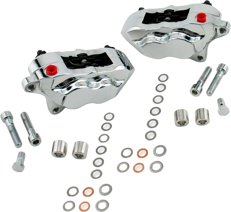 4 PIST FRONT DUAL CALIPER KIT CHROME 00-UP W/ 11.5" ROTOR