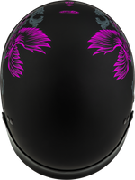 HH-65 CORVUS HELMET W/PEAK MATTE BLACK/PURPLE/GREY SM