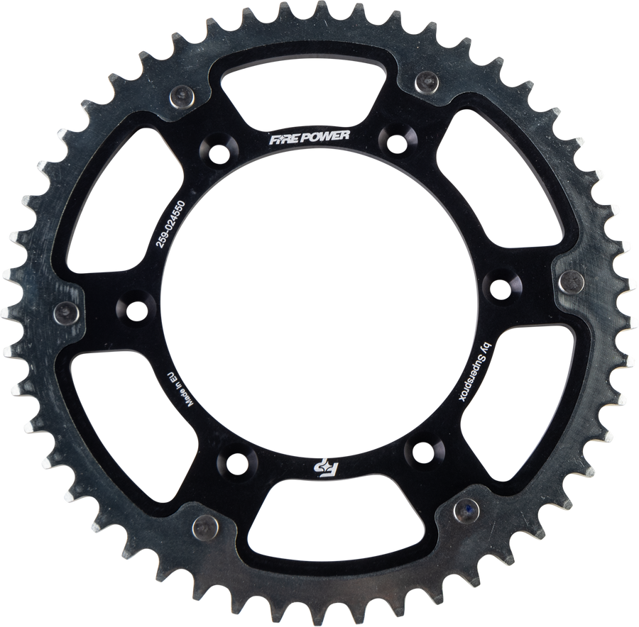 REAR SPROCKET HYBRID 50T BLK/SIL | FPH-245-50-BLK