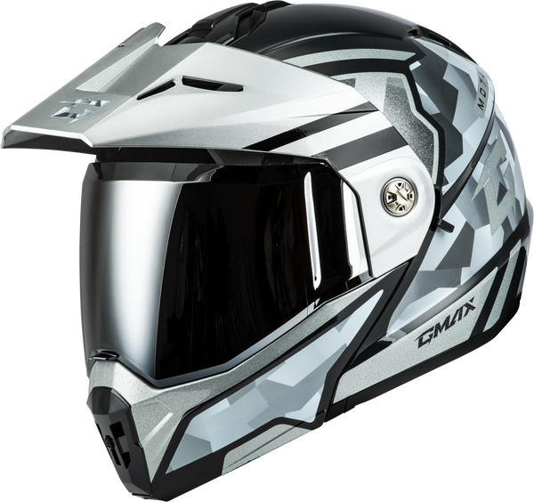 MD-74 STRIKER MODULAR HELMET W SLVR SHIELD SLVR/BLU MTLC MD