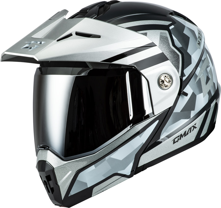 MD-74 STRIKER MODULAR HELMET W SLVR SHIELD SLVR/BLU MTLC MD