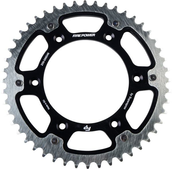 REAR SPROCKET HYBRID 48T BLK/SIL | FPH-990-48-BLK