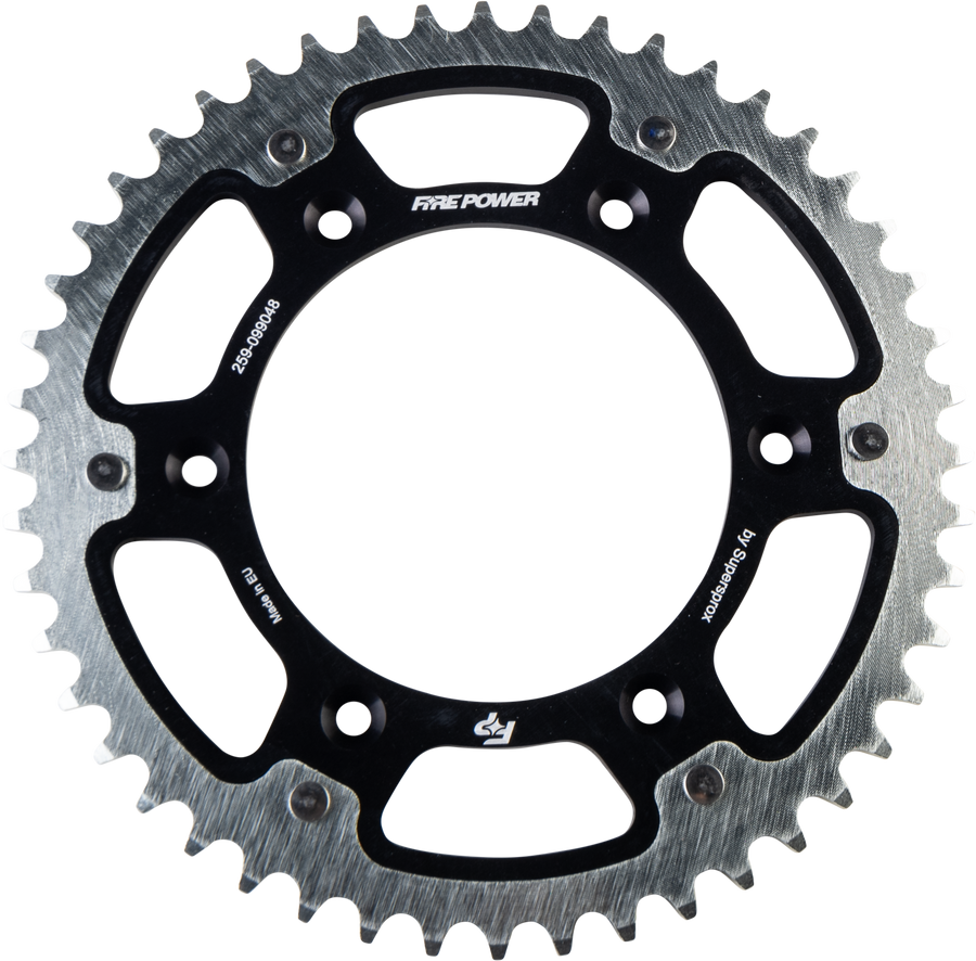 REAR SPROCKET HYBRID 48T BLK/SIL | FPH-990-48-BLK