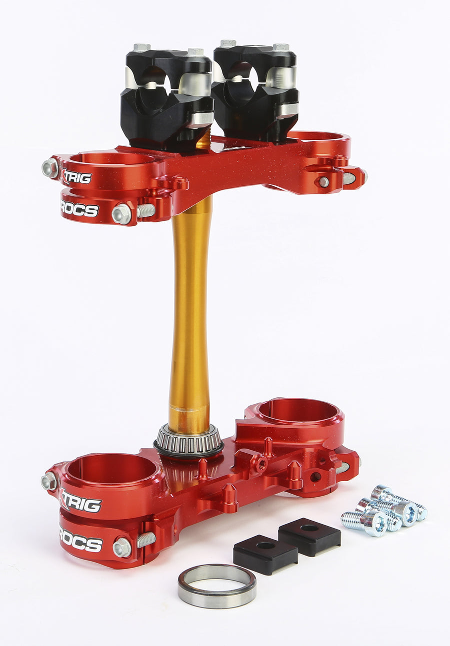 ROCS TECH CLAMP SET RED HONDA 22MM | 501330101201
