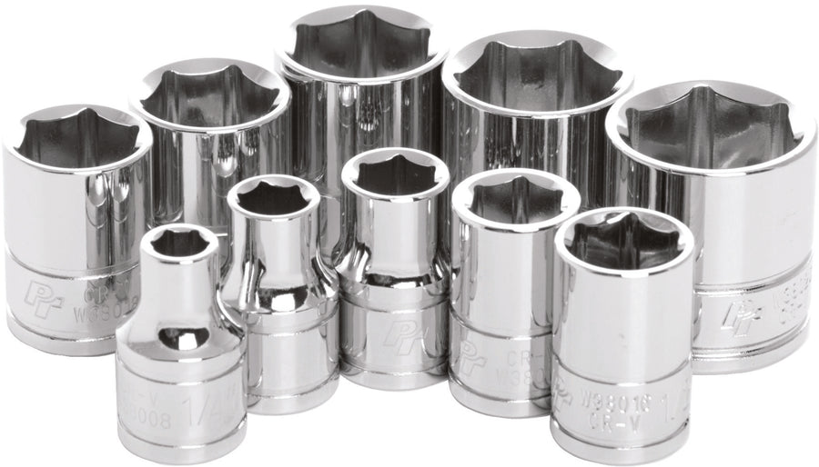 10 PC 3/8" SAE SOCKET SET SHALLOW | W38002