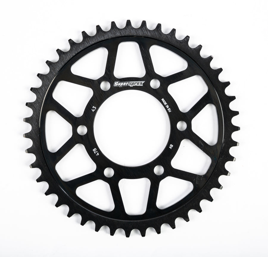 REAR EDGE SPROCKET STEEL 43T-520 BLK KAW/POL | RFA-478-43-BLK