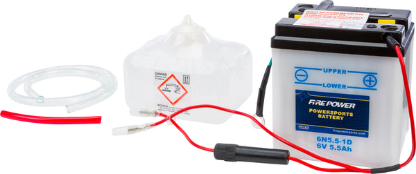 BATTERY W/ACID 6N5.5-1D 6V