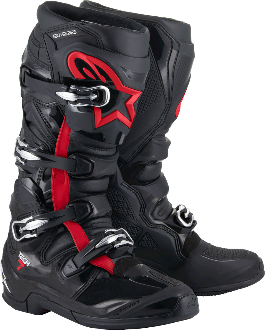 TECH 7 BOOTS BLACK/RED FLUO 7