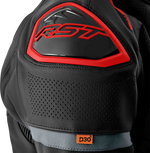 S1 D3O LEATHER JACKET BLK/GRY/RED 2X