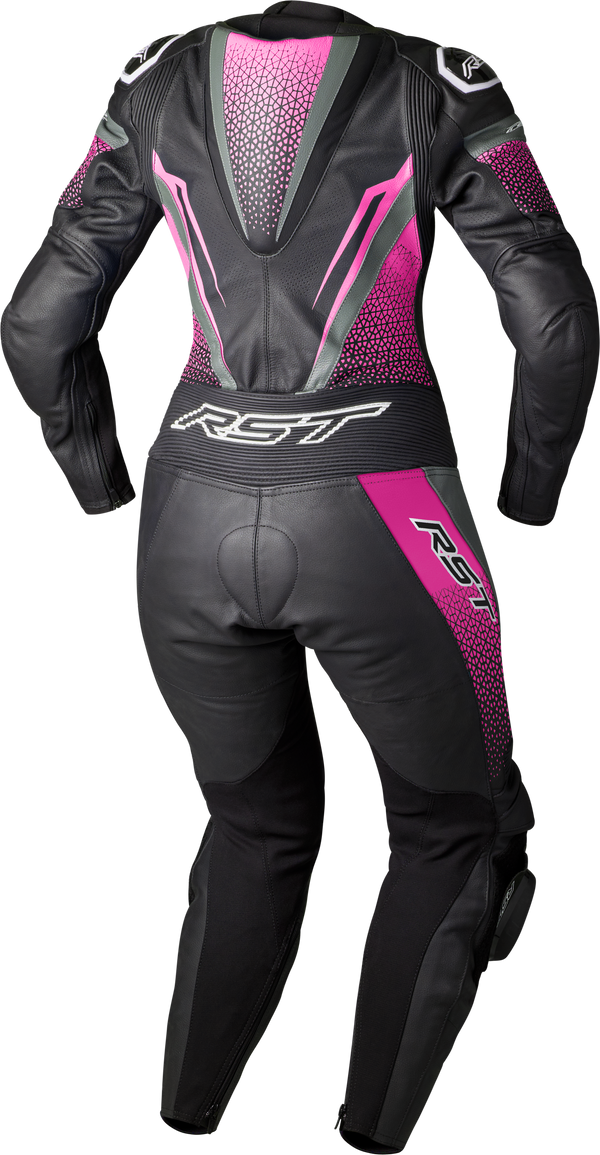 WOMENS TRACTECH EVO D3O SUIT BLACK/PINK LEATHER