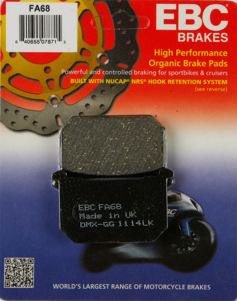 BRAKE PADS FA68 ORGANIC